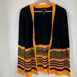 Vintage Varsity Black & Gold Sweater Cardigan Iowa Hawkeyes Made in USA